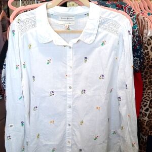 #39 Boho Beacan Cove Embroidery Lace 100% Cotton Top